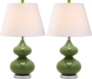 Safavieh Eva 24-Inch H Double Gourd Glass Lamp Green 