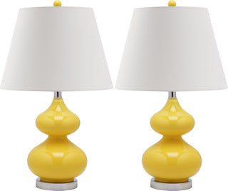 Safavieh Eva 24-Inch H Double Gourd Glass Lamp Yellow Mirror 