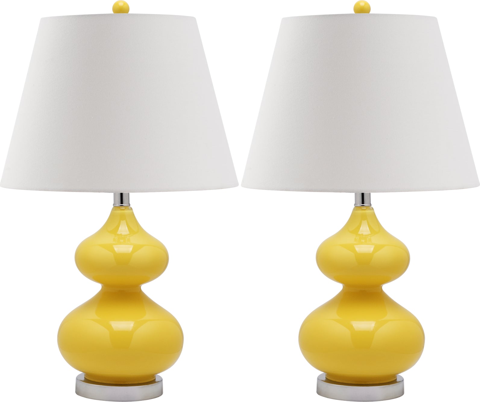 Safavieh Eva 24-Inch H Double Gourd Glass Lamp Yellow Mirror 