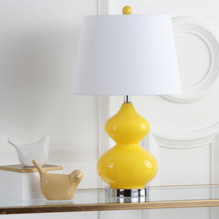 Safavieh Eva 24-Inch H Double Gourd Glass Lamp Yellow Mirror 