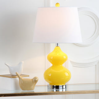 Safavieh Eva 24-Inch H Double Gourd Glass Lamp Yellow Mirror 