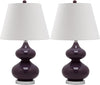 Safavieh Eva 24-Inch H Double Gourd Glass Lamp Dark Purple Mirror 
