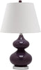 Safavieh Eva 24-Inch H Double Gourd Glass Lamp Dark Purple Mirror 