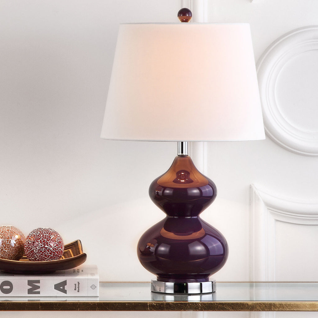Safavieh Eva 24-Inch H Double Gourd Glass Lamp Dark Purple  Feature