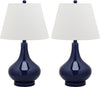 Safavieh Amy 24-Inch H Gourd Glass Lamp Navy Mirror 