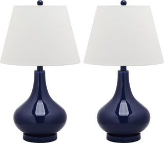 Safavieh Amy 24-Inch H Gourd Glass Lamp Navy Mirror 