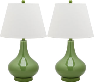 Safavieh Amy 24-Inch H Gourd Glass Lamp Green 