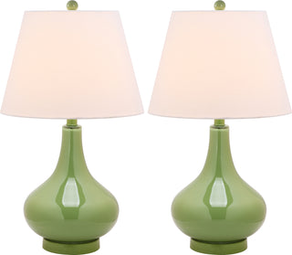 Safavieh Amy 24-Inch H Gourd Glass Lamp Green 