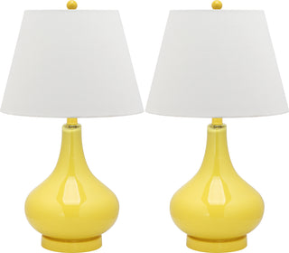 Safavieh Amy 24-Inch H Gourd Glass Lamp Yellow 