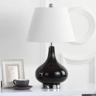 Safavieh Amy 24-Inch H Gourd Glass Lamp Black 