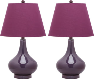 Safavieh Amy 24-Inch H Gourd Glass Lamp Dark Purple 