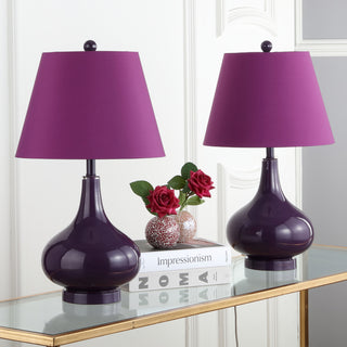 Safavieh Amy 24-Inch H Gourd Glass Lamp Dark Purple 