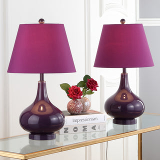 Safavieh Amy 24-Inch H Gourd Glass Lamp Dark Purple 