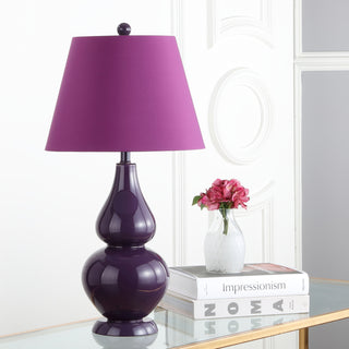 Safavieh Cybil 26-Inch H Double Gourd Lamp Dark Purple 