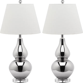 Safavieh Cybil 26-Inch H Double Gourd Lamp (SET Of 2) Silver Mirror 