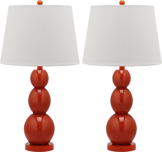 Safavieh Jayne 265-Inch H Three Sphere Glass Lamp Blood Orange 