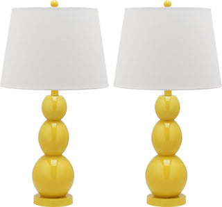 Safavieh Jayne 265-Inch H Three Sphere Glass Lamp Yellow Mirror 