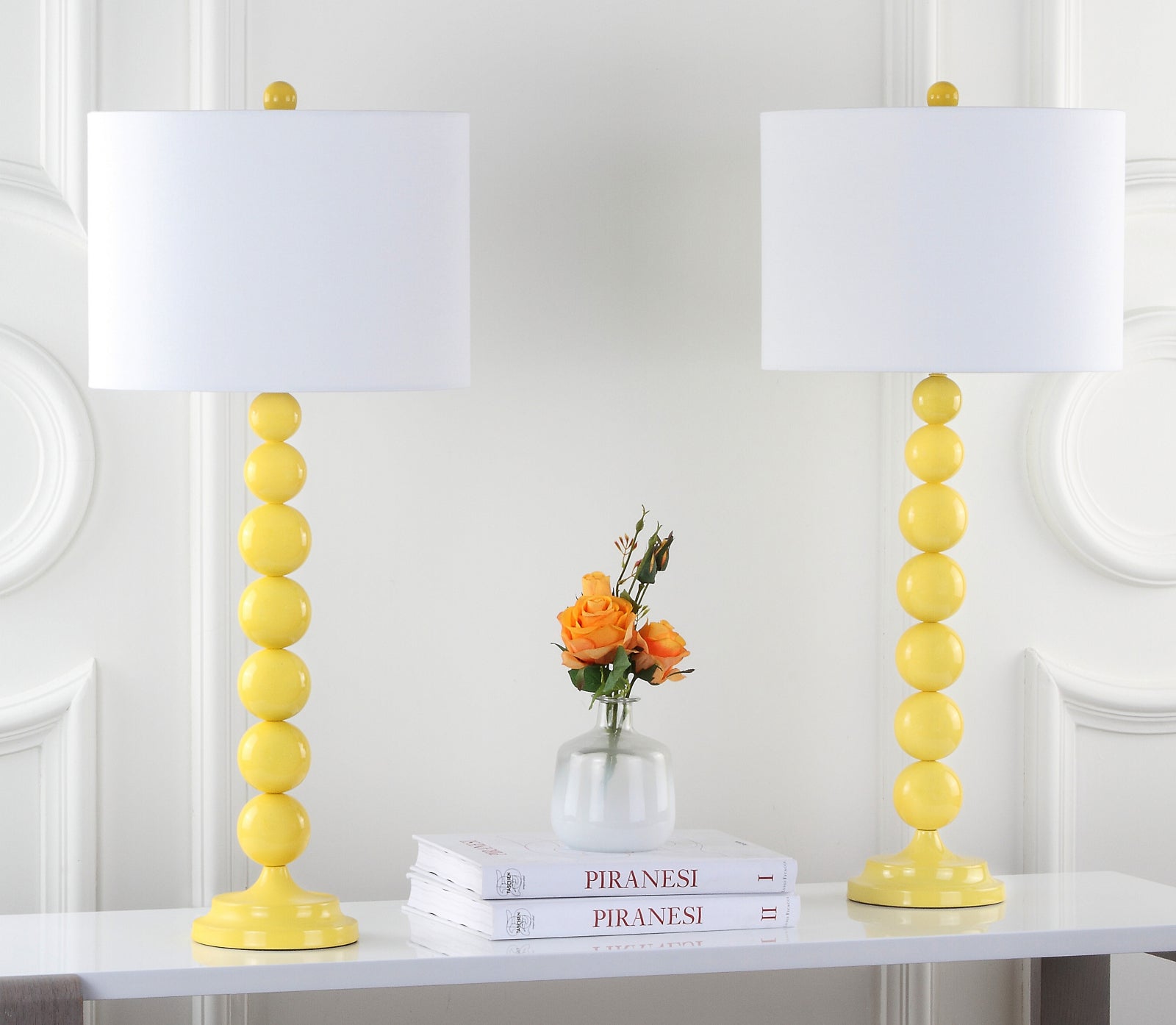 Safavieh Jenna Stacked Ball Lamp Yellow – Incredible Rugs and Decor, image size:1600x1394