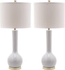 Safavieh Mae 305-Inch H Long Neck Ceramic Table Lamp White Mirror 