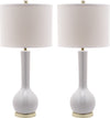 Safavieh Mae 305-Inch H Long Neck Ceramic Table Lamp White Mirror 
