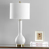 Safavieh Mae 305-Inch H Long Neck Ceramic Table Lamp White Mirror 