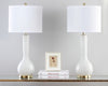 Safavieh Mae 305-Inch H Long Neck Ceramic Table Lamp White Mirror 
