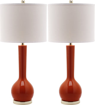 Safavieh Mae 305-Inch H Long Neck Ceramic Table Lamp Blood Orange 