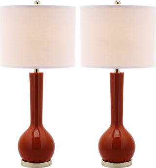 Safavieh Mae 305-Inch H Long Neck Ceramic Table Lamp Blood Orange main image