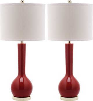 Safavieh Mae 305-Inch H Long Neck Ceramic Table Lamp Red 