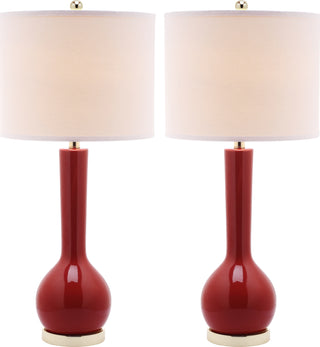 Safavieh Mae 305-Inch H Long Neck Ceramic Table Lamp Red 