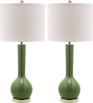 Safavieh Mae 305-Inch H Long Neck Ceramic Table Lamp Green 