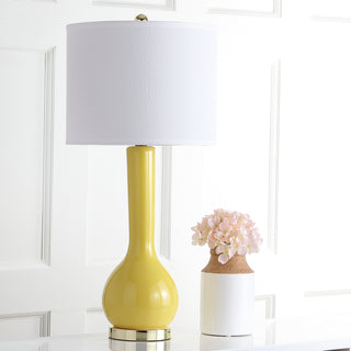 Safavieh Mae 305-Inch H Long Neck Ceramic Table Lamp Mustard Gold 