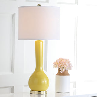 Safavieh Mae 305-Inch H Long Neck Ceramic Table Lamp Mustard Gold 