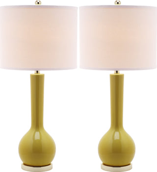 Safavieh Mae 305-Inch H Long Neck Ceramic Table Lamp Mustard Gold 