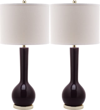 Safavieh Mae 305-Inch H Long Neck Ceramic Table Lamp Dark Purple 