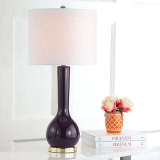 Safavieh Mae 305-Inch H Long Neck Ceramic Table Lamp Dark Purple main image