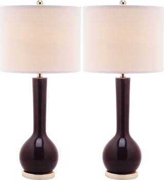 Safavieh Mae 305-Inch H Long Neck Ceramic Table Lamp Dark Purple 