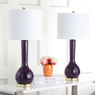 Safavieh Mae 305-Inch H Long Neck Ceramic Table Lamp Dark Purple 