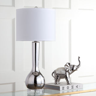 Safavieh Mae 305-Inch H Long Neck Ceramic Table Lamp Silver Mirror 