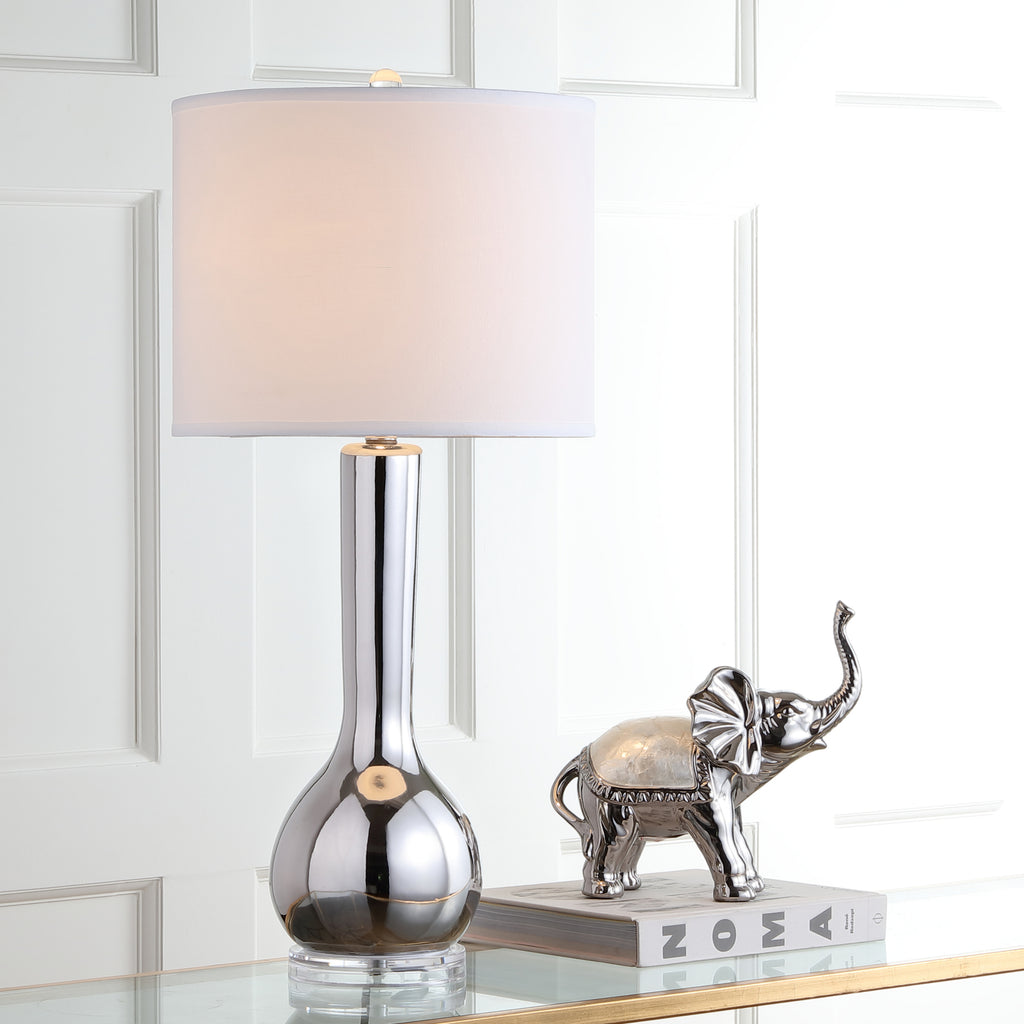 Safavieh Mae 305-Inch H Long Neck Ceramic Table Lamp Silver  Feature