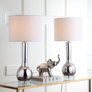 Safavieh Mae 305-Inch H Long Neck Ceramic Table Lamp Silver Mirror 