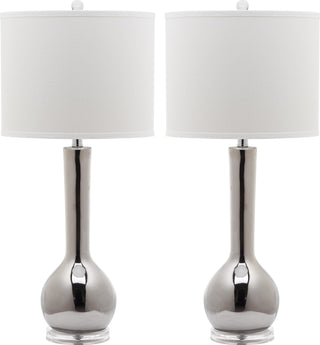 Safavieh Mae 305-Inch H Long Neck Ceramic Table Lamp Silver Mirror 