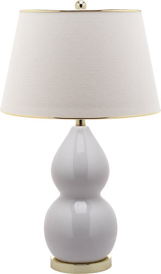 Safavieh Jill 265-Inch H Double-Gourd Ceramic Lamp White Mirror 