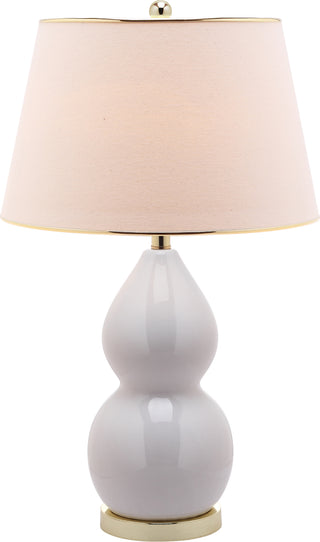 Safavieh Jill 265-Inch H Double-Gourd Ceramic Lamp White Mirror main image