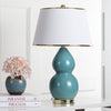 Safavieh Jill 265-Inch H Double-Gourd Ceramic Lamp Marine Blue 