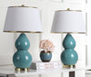Safavieh Jill 265-Inch H Double-Gourd Ceramic Lamp Marine Blue 