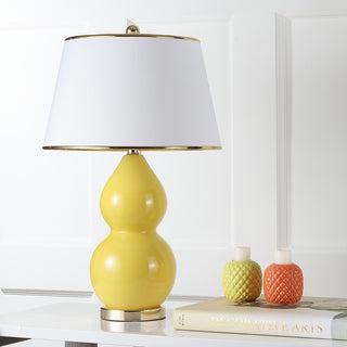 Safavieh Jill 265-Inch H Double-Gourd Ceramic Lamp Mustard Gold 