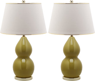 Safavieh Jill 265-Inch H Double-Gourd Ceramic Lamp Mustard Gold 