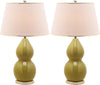 Safavieh Jill 265-Inch H Double-Gourd Ceramic Lamp Mustard Gold 