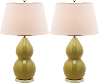 Safavieh Jill 265-Inch H Double-Gourd Ceramic Lamp Mustard Gold 